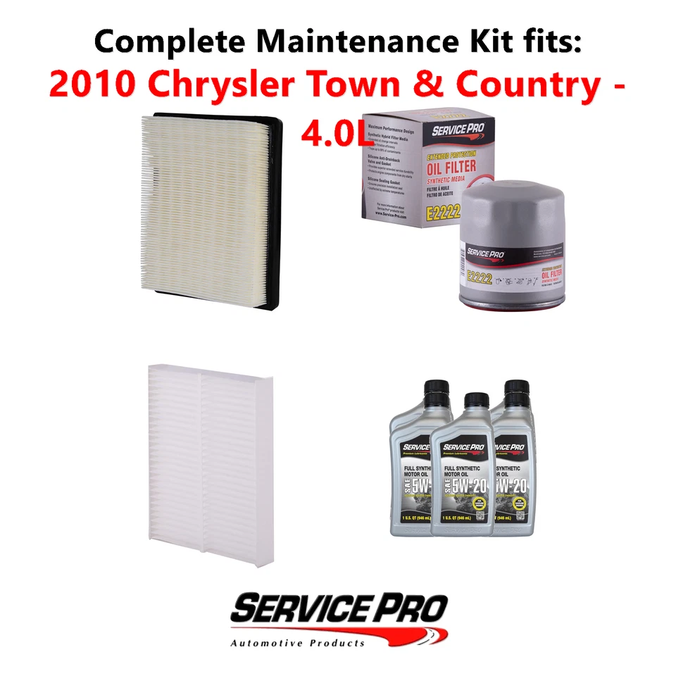 2010 Chrysler Town & Country 4.0L Complete Oil, Air & Cabin Filter Kit (5W-20) - Image 1 of 4