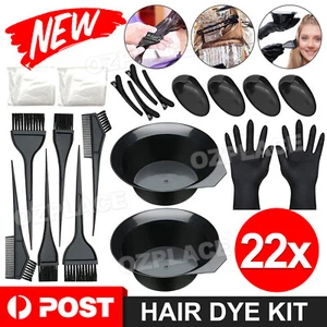 22Pcs Dye Hair Tools Coloring DIY Coloring Hairdressing Tool Kit Brush Comb Bowl - Picture 1 of 11