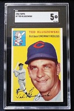 Ted Kluszewski 1954 Topps SGC 5 Graded #7 Sharp Card "Big Klu" Reds 1950's Star
