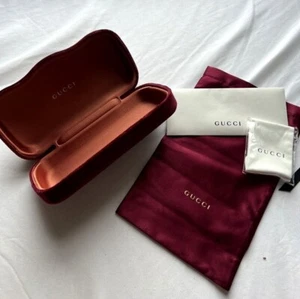 New Gucci Sunglasses Eyeglasses Velvet Clamshell Case w/Authenticity booklet - Picture 1 of 50