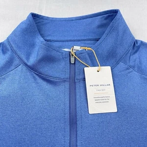 Peter Millar Crown Sport Perth Dip Dyed Quarter Zip Pullover Sweater Navy XL - Picture 1 of 12