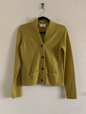 ALLUDE 100% кашемир Charteuse кнопка кардиган женский размер XS карман - Изображение 1 из 4