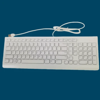 Lenovo white USB wired keyboard EKB-536A USA layout - Image 1 of 4
