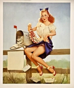 GETTING POSTED GIL ELVREN Canvas FAN MAIL pinup panties Country pin-up UpSKIRT - Picture 1 of 12