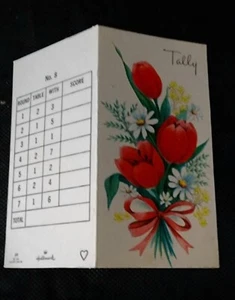 VINTAGE UNUSED BRIDGE Tally Cards (Pack Of 8) Dated 1952 Hallmark +70 Years Old - Picture 1 of 12