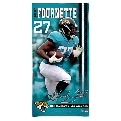 LEONARD FOURNETTE #27 JACKSONVILLE JAGUARS 30"X60" SPECTRA BEACH TOWEL WINCRAFT Cover