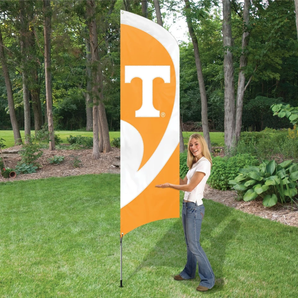 BANDERA DEL EQUIPO DE VOLUNTARIOS DE TENNESSEE DE 8,5 PIES DE ALTURA 11,5' BANDERA DE POSTE UNIVERSIDAD Foto 1 de 4