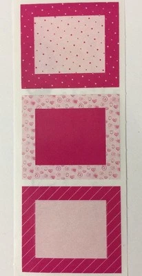 Pegatinas PINK HEART SQUARE (3 piezas) Recuerdos creativos•Marco•Cubos•Poka-Dot•Rayas Foto 1 de 4