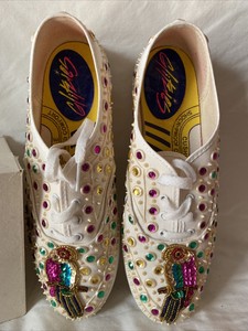 multi color sequin tennis shoes
