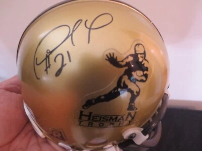 Mini casco trofeo Heisman firmado con autógrafo por Desmond Howard Foto 1 de 2