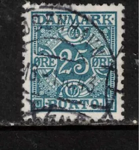 Denmark Danmark 1934-55 SG D294 25o blue Postage Due Used - Picture 1 of 1