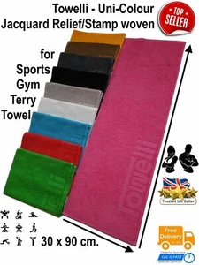 TOWELLI Sports Gym Terry Towel, Yoga/Bike/100%Cotton, Uni-Color / pack in 2/3/4x - Picture 1 of 12