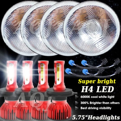 For Buick GS 455 1970-1972 Round 4pcs 5-3/4 5.75" inch Headlights Hi/Lo Beam - Image 1 of 4