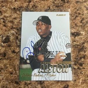 Garvin Alston Signed 1997 Fleer Auto Colorado Rockies 