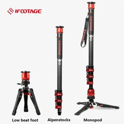 ifootage CB3 C180F-P Carbon Fiber Camera Tripod 180cm Video Monopod K5S Ballhead - Image 1 of 4
