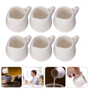 6 Pcs Small Pitcher Cream Dispenser Sauce Jug There Spoon Ceramic Container - Picture 1 of 12