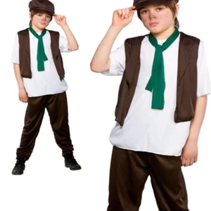Costume vestito fantasia bambino ragazzo vittoriano scuola libro giorno ragazzi Oliver Twist - Foto 1 di 5
