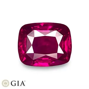 GIA & IGI Certified MOZAMBIQUE Ruby 4.53 Ct. Natural Untreated CUSHION Important - Picture 1 of 9