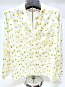 Victorias Secret Womens Dress Shirt Size XS White Yellow Lemons Button Up Pocket - Picture 1 of 8
