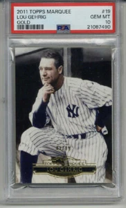 2011 TOPPS MARQUEE GOLD #19 LOU GEHRIG NEW YORK YANKEES LE 03/99 PSA 10 POP 1 - Picture 1 of 2