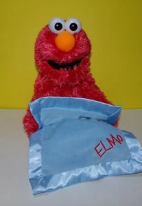 Gund Sesamstraße Peek A Boo Elmo animierte 15 Zoll blaue Plüschdecke - Bild 1 von 3