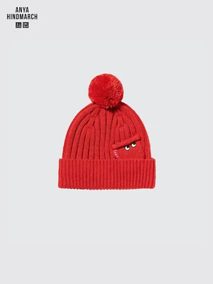 UNIQLO X ANYA HINDMARCH HEATTECH Red Knit Beanie Hat NWT - Image 1 of 4