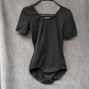 Body vintage Playskin Danskin body scollo a scoop manica corta nero medio - Foto 1 di 7