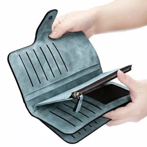 Organizador de portatarjetas de crédito con bolso largo con portatarjetas de crédito para mujeres damas - Imagen 1 de 19