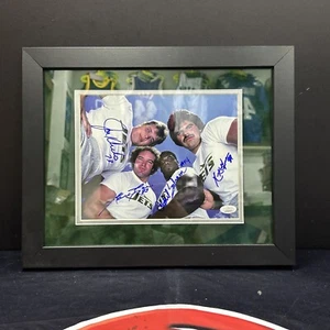 Sack Exchange Signed Framed 8x10 NY Jets (Klecko, Lyons, Gastineau, Salaam) JSA - Picture 1 of 6
