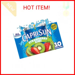 Capri Sun Strawberry Kiwi Naturally Flavored Kids Juice Drink Blend (10 ct Box, - Picture 1 of 2