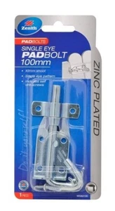 Zenith Zinc Plated Single Eye Pad Bolt 100mm x 10mm - Foto 1 di 1