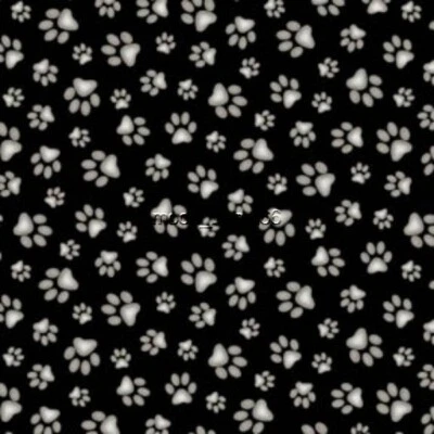 BTHY Litters N Stuff - Dog Breed dogs Paws Black Cotton Fabric By The Half Yard - Image 1 of 2
