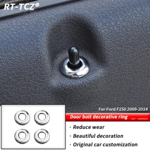 4x Anillo decorativo de moldura de pasador de cerradura de puerta interior para Ford F150 Raptor 2009-2014 cromado - Imagen 1 de 8