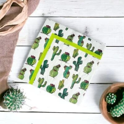 Cactus Paper Lunch Napkins 20pk Summer Aloha Flamingo Birthday Serviettes Supply - Image 1 of 4
