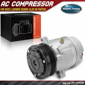 A/C Compressor w/ 6-Groove Pulley for Buick LeSabre Riviera Pontiac Bonneville - Picture 1 of 9
