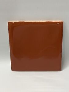 Terracotta Reddish Orange Ceramic Tile 4 1/4 Vintage FT Mid Century Modern 4x4