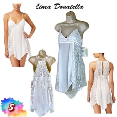 Nuevo con etiquetas Camisón Linea Donatella S Flor Niño Encaje Transparente Chemise Marfil FCH010 $48 Foto 1 de 4