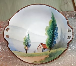 Beautiful Hand Painted Nippon Porcelain Bowl w/ Double Handles - Picture 1 of 4