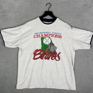 Vintage Atlanta Braves Shirt 1992 MLB Baseball Men's XL Champions 90's USA Made - Picture 1 of 5