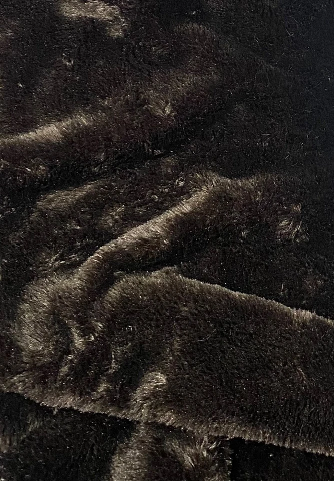 Dark brown Bear Short Hair Fur faux fur short pile sold by the yard - Image 1 of 1