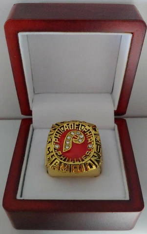 Mike Schmidt - 1980 Philadelphia Phillies World Series Ring W Wooden Display Box Cover