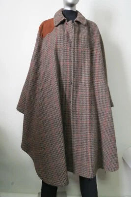 Raro De Colección Polo Ralph Lauren Inglés Tweed Campo, Botón de Tiro Frontal Gamuza Capa Foto 1 de 4