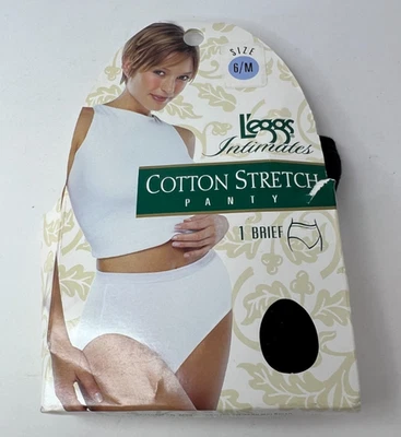 Panty/Breve L'eggs Intimates Algodón Elástico Negro Talla 6/Mediano De Colección 2000 Foto 1 de 2