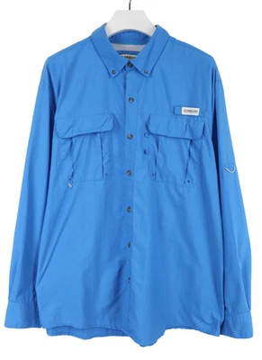 MAGELLAN Angler Fit Shirt Jacket Men's XL Blue Roll-Up Sleeves Outdoor Fishing - Image 1 of 4