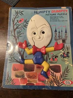 Vintage 1964 Humpty Dumpty Educator Picture Puzzle Plastic IDEAL 3172-4 HTF RARE - Image 1 of 4