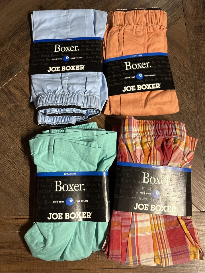 Vtg 2005 XL Joe Boxer Shorts Classics 4 Lot Pack 100% Cotton NOS Discontinued - Image 1 of 4