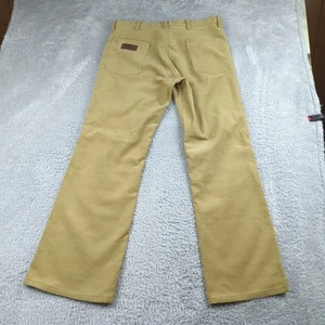 VTG 70s JCPenney Pant Boy 16 Husky 32x29 Tan Flared Super Cord Corduroy Scovill - Picture 1 of 21