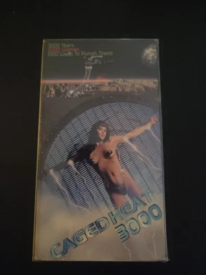 CAGED HEAT 3000 VHS 1995 Cosmic Video Screener Copy SCI-FI PRISON HTF Not Tested - Image 1 of 4