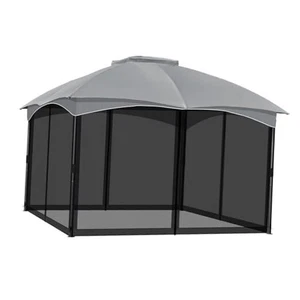  Gazebo Replacement Netting Screen, 10' x 12' Universal Gazebo 4-Panel  - Picture 1 of 8
