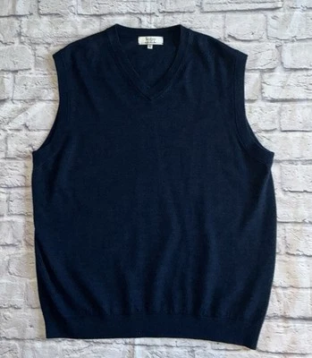 Turnbury Suéter Chaleco Para Hombres XL Lana Merino Sin Mangas Pullover Tejido Preppy Foto 1 de 4